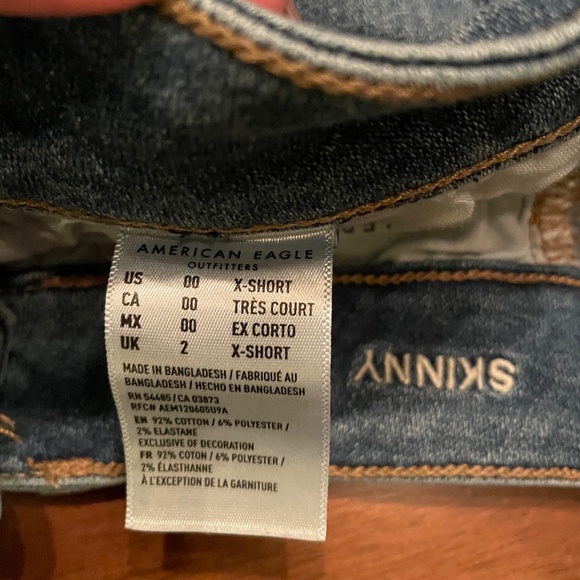 Womens AMERICAN EAGLE super stretch skinny 00 extra short XS EUC! - Picture 10 of 10